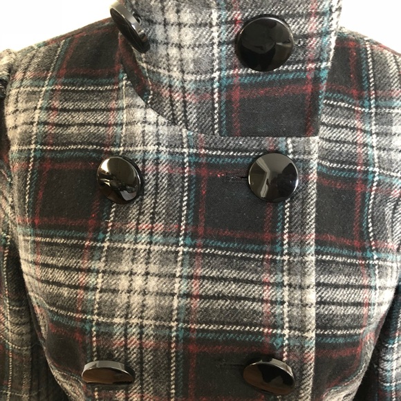 Black Rivet Wool Coat - Picture 6 of 8